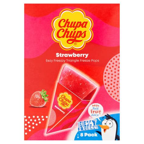 Chupa Chups Strawberry Eezy Freezy Triangle Freeze Pops 8 X 62ml 496ml