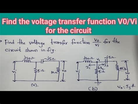 Find The Voltage Transfer Function V Vi Network Analysis Node Voltage