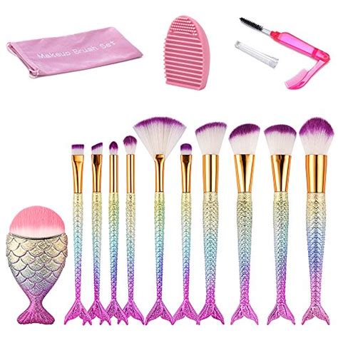 Mermaid Makeup Brushes Set Beauty Star Pcs Mermaid Makeup Brush Set