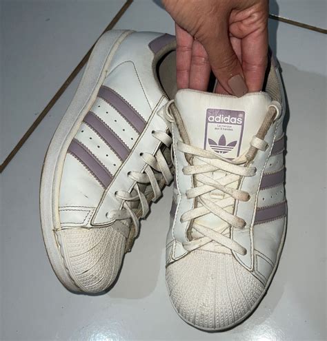 Tenis Adidas Superstars Feminino Branco E Lilas T Nis Feminino Adidas