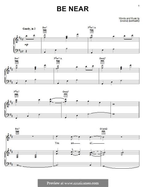 Be Near Shane Shane By S Barnard Sheet Music On MusicaNeo