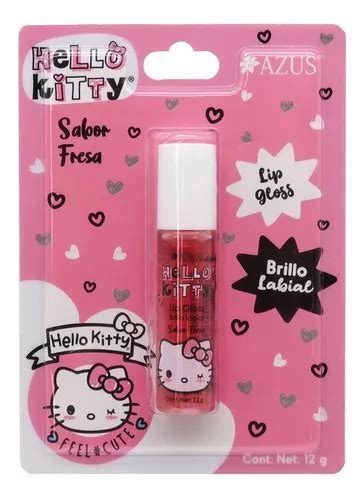 Caja 15 Pzs Lip Gloss Hello Kitty Sabor Fresa 12gr Cuotas sin interés