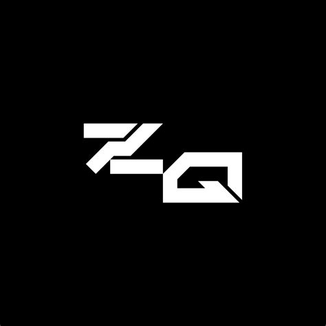 Zq Letter Bold Futuristic Concept Techno Style Modern Monogram Initial