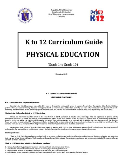 K to 12 Physical Education Curriculum Guide | Physical Education | Curriculum