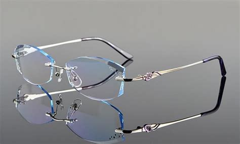 Vazrobe Rimless Glasses Frame Women Rhinestone Elegant Ladies Eyeglass — Keeboshop Classy