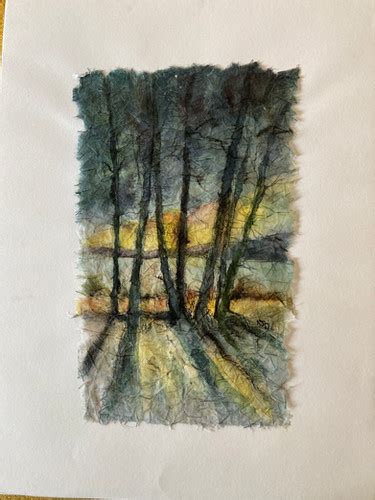 Original Landscape Watercolor On Rice Paper Kathryn Downs Studio