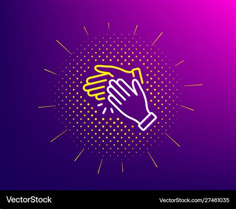 Clapping Hands Line Icon Clap Sign Royalty Free Vector Image