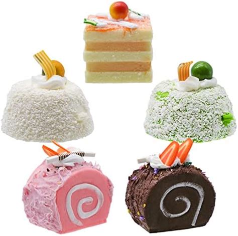 JLNGTHONG Artificial Simulation Cake 5Pcs Realistic Cake Dessert Fake