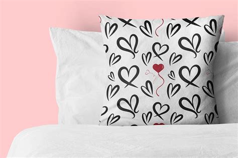 Black White Heart Seamless Pattern On Behance