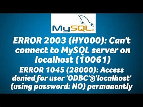 Soluci N Al Error Can T Connect To Mysql Server On Localhost Mysql Ya