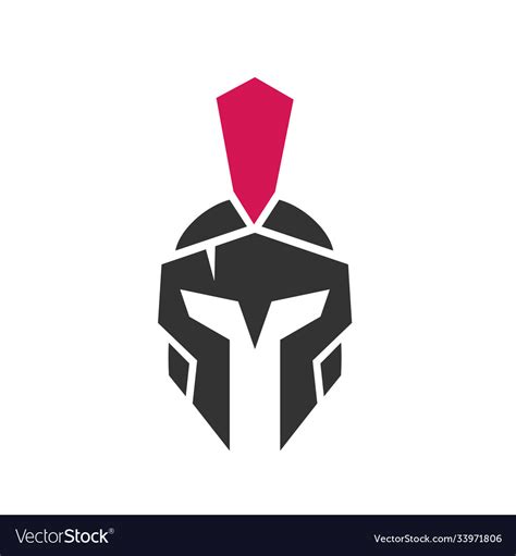 Spartan Warrior Helmet Logo Design Template Vector Image