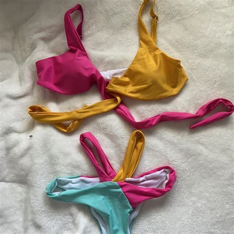 Multi Color Wrap Style Bikini Y2kbikini Depop