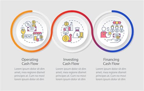 Premium Vector Multicolor Cash Flow Layout With Simple Line Icons