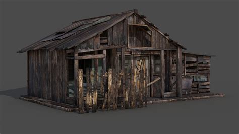 3d Model Old Wooden House Vr Ar Low Poly Cgtrader