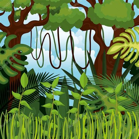 Paysage Jungle Dessin Dessin Jungle Tropicale Kellydli