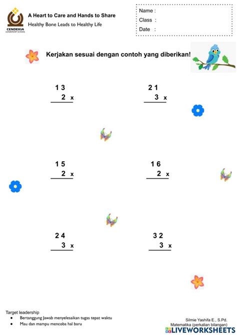 Perkalian Puluhan Dan Satuan Interactive Worksheet Math For Kids