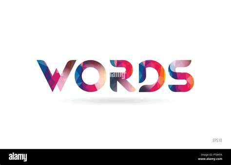 Words Colored Rainbow Word Text Suitable For Card Brochure Or Typography Logo Design Stock