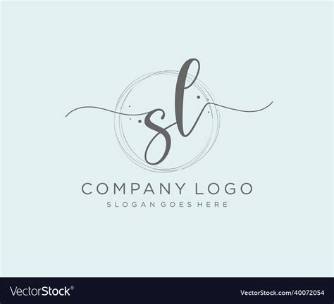 Initial Sl Feminine Logo Usable For Nature Salon Vector Image