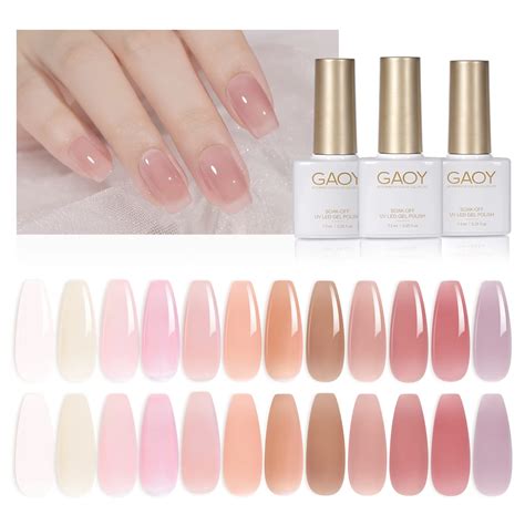 Amazon GAOY 15 Pcs Jelly Nude Gel Nail Polish Kit Transparent