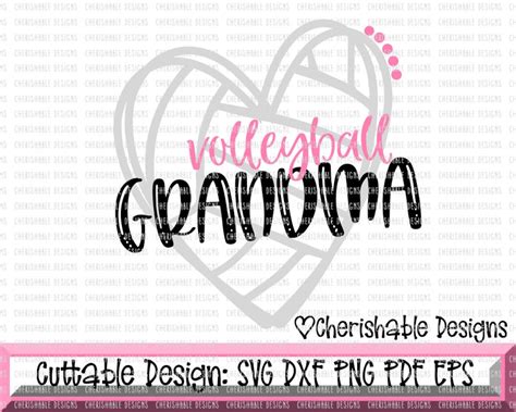 Volleyball Svg Volleyball Grandma Svg Volleyball Heart Cutting File Heart Frame Volleyball