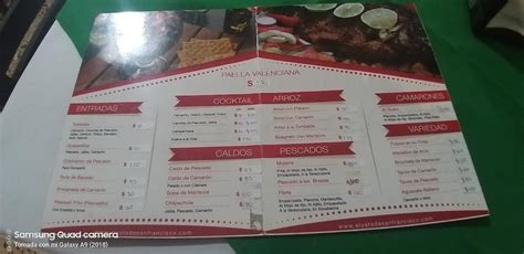 Carta Del Restaurante El Yate Del San Francisco Mexico Ejidos Santa