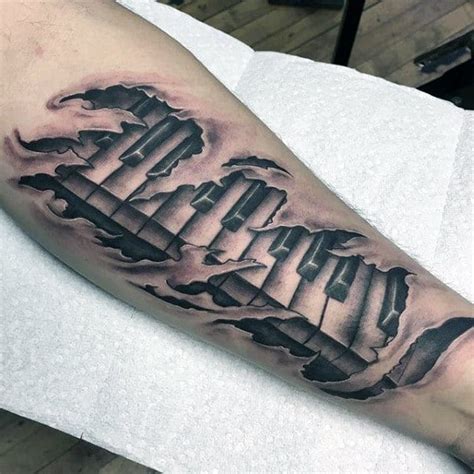 Piano Keys Tattoo Forearm