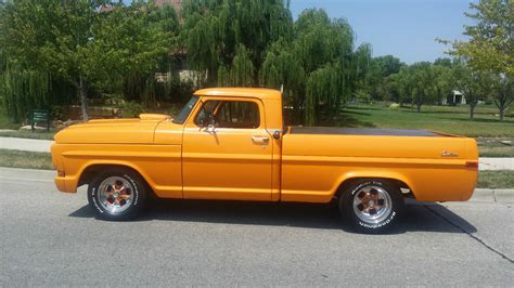 Ford F100 Custom Show Truck Chopped Orange F100 Muscle Truck