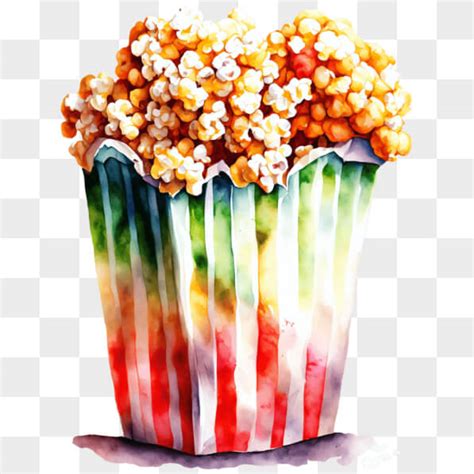 Vibrantes Aquarell Popcorn Kunstwerk Png Online Herunterladen