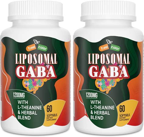 Trasicolor Liposomal Gaba With L Theanine Supplements 1200mg High Absorption Gaba