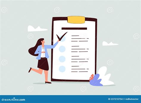 Self Assessment Concept Of Personal Review Check List Cartoon Vector 213214599