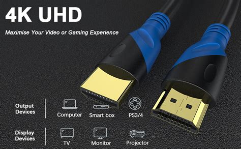 Rommisie 4k Hdmi 40 Ft Cable Hdmi 2018gbps Ultra High Speed Gold Plated