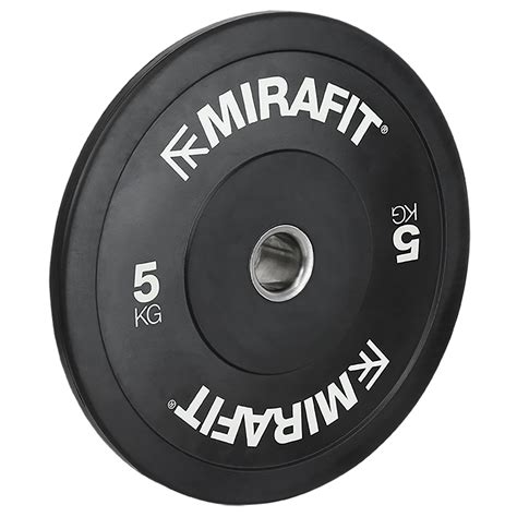 Mirafit Black 2 Olympic Rubber Bumper Plates Weight Lifting Discs Gym