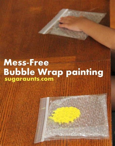 Mess Free Bubble Wrap Painting Mess Free Painting Preschool Crafts