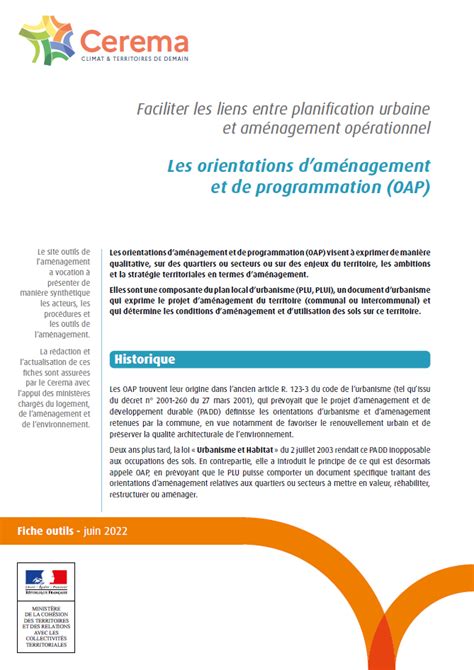 Les Orientations Dam Nagement Et De Programmation Oap Outils De L