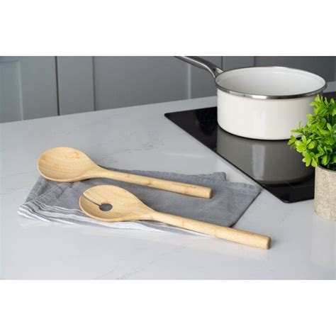 Kitchenaid Bamboo Piece Salad Servers Set Wayfair Co Uk