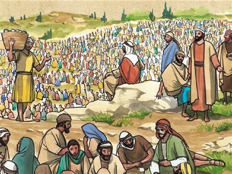 Freebibleimages Feeding Of The 4000 Jesus Feeds A Large Crowd