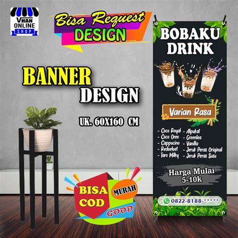 Jual Cetak Spanduk Banner Minuman Boba Minuman Viral Bubble Tea Model