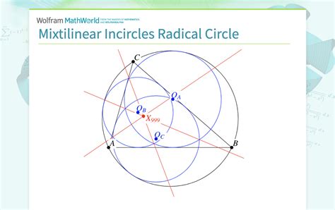 Mixtilinear Incircles Radical Circle From Wolfram Mathworld