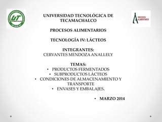 Productos Fermentados Subproductos Lacteos PPT