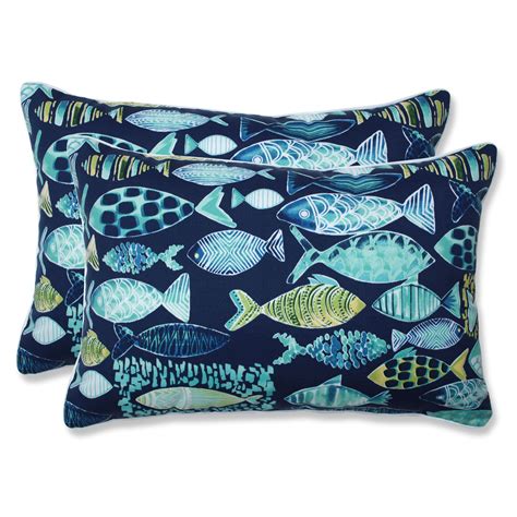 Hooked Lagoon Over Sized Rectangular Throw Pillow Set Of 2 Outdoor