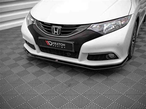 Maxton Front Splitter V1 Honda Civic Mk9 2011 2014 Gloss Black For