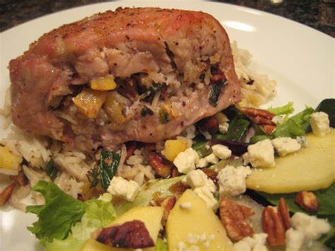 Dinner With The Welches Stuffed Pork Chops With Apples Pecans And Rice