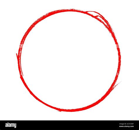 Hand Painted Red Circle Made With Pencil Stock Photo Alamy