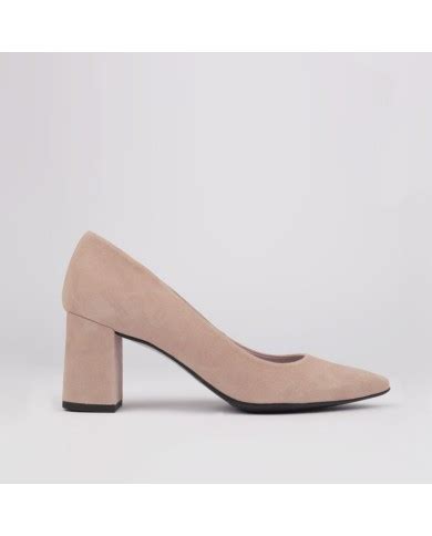 Zapato tacón ancho ALMA ante nude