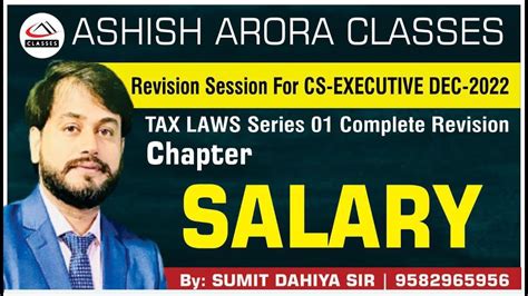 Cs Executive Tax Laws Salary Part By Sumit Dhaiya Sir