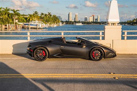 Lamborghini Huracan Spyder Black Fyv Exotic Car Rental