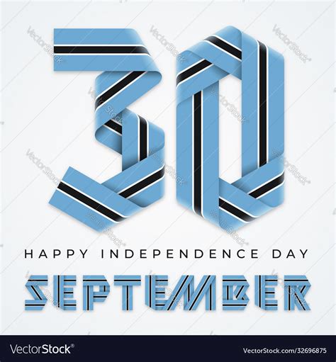 September 30 independence day botswana Royalty Free Vector