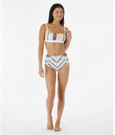 Rip Curl Ripple Effect Crop Bikini Top Owsw Bunt Ab