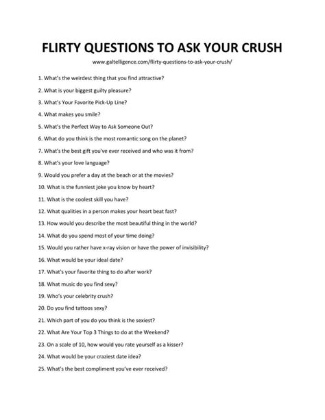 Flirty Questions To Ask Your Crush