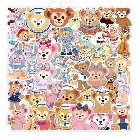 50Pcs Set Cartoon Duffy StellaLou Stickers Cute Bear Waterproof